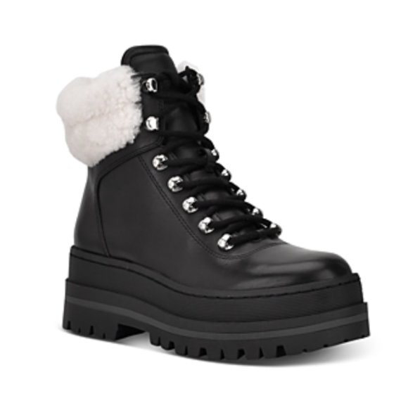 Marc Fisher Women's Pierson Shearling Cold Weather Booties - Black - Picture 1 of 3